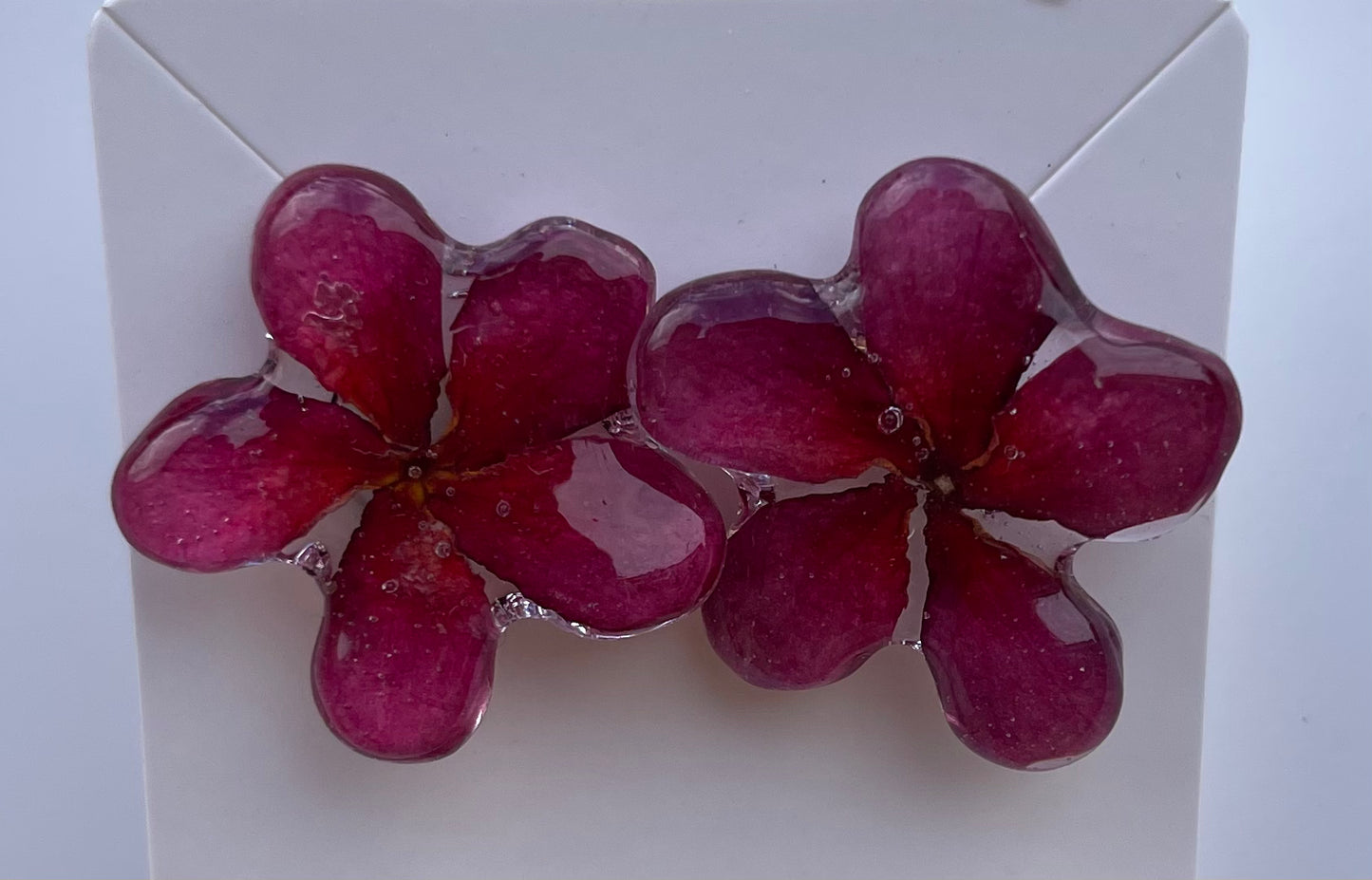 Fuchsia Pink Plumeria Mini Studs