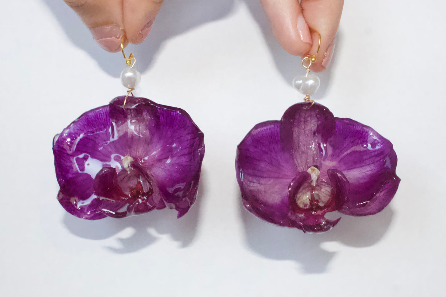 Purple Large Orchid Dangles