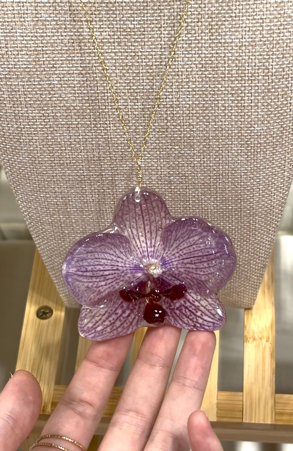 Muted Purple Large Orchid Necklace