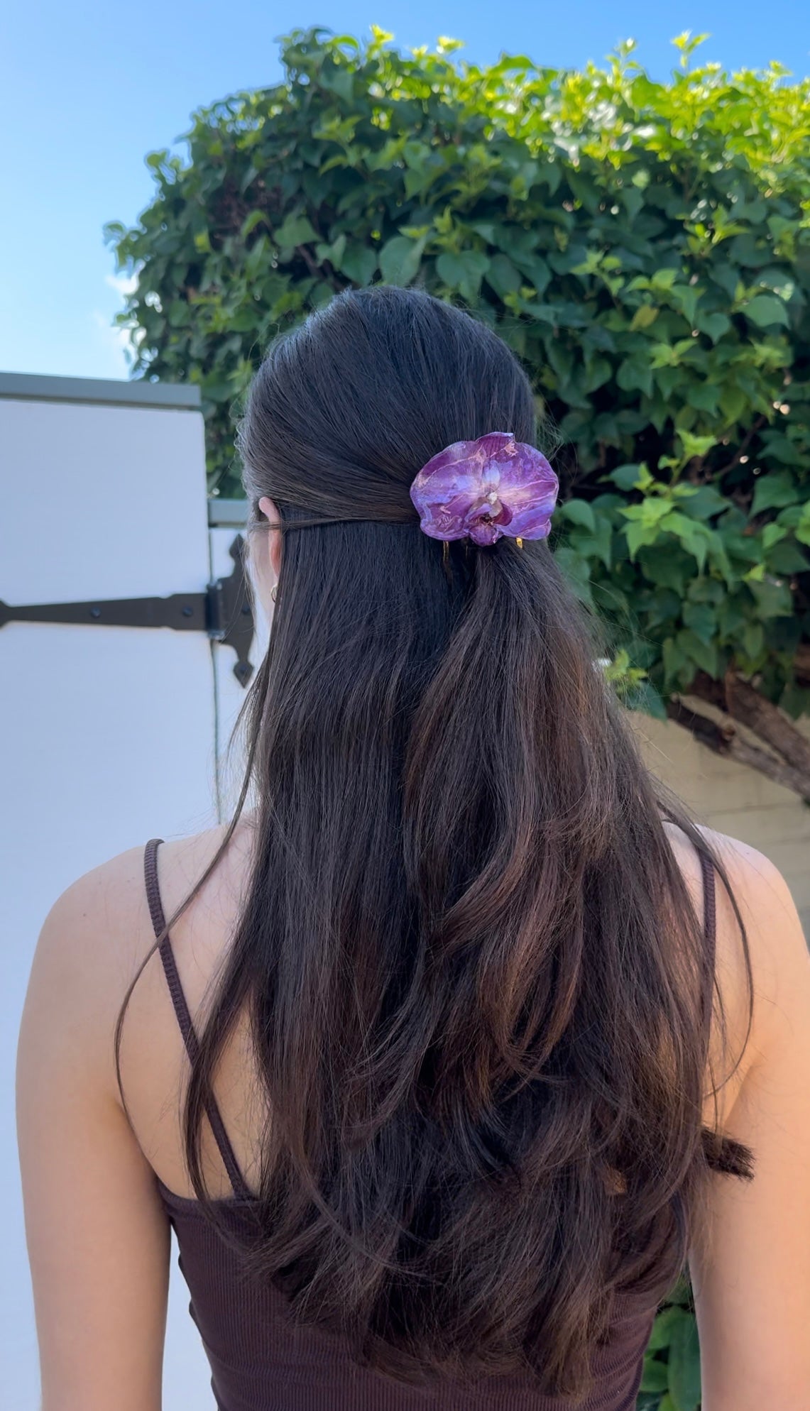 Purple Large Orchid Hair Comb