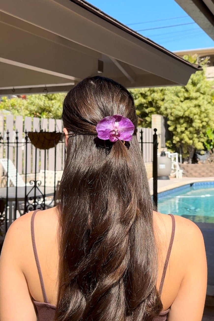Purple Large Orchid Hair Comb