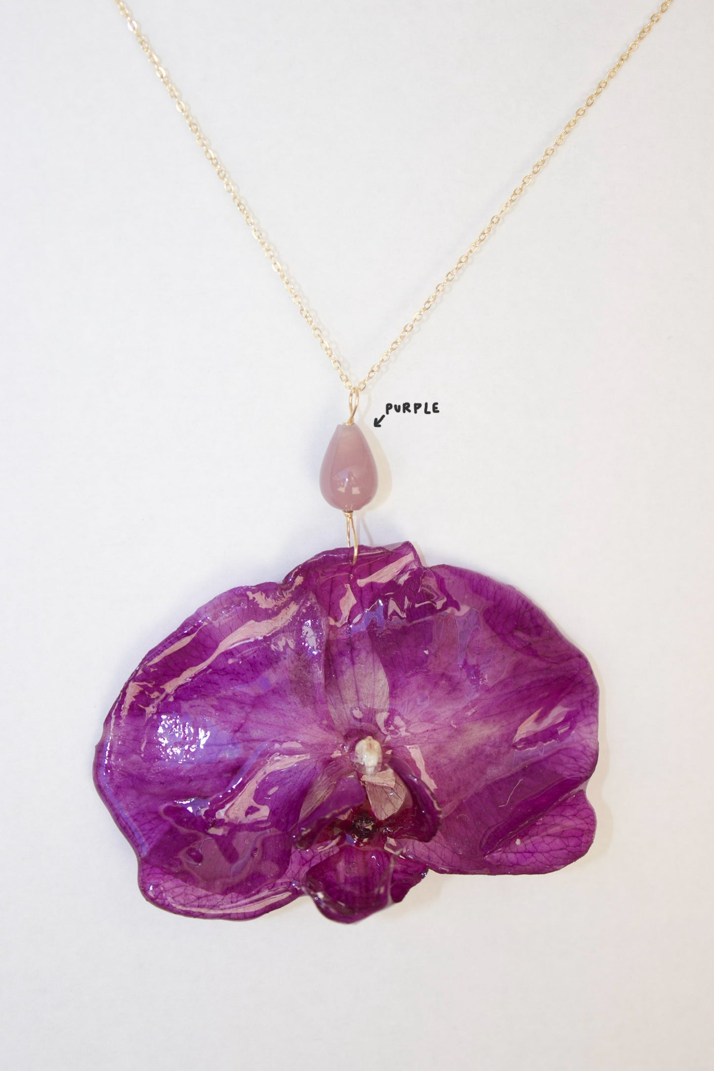 Purple Large Orchid Necklace