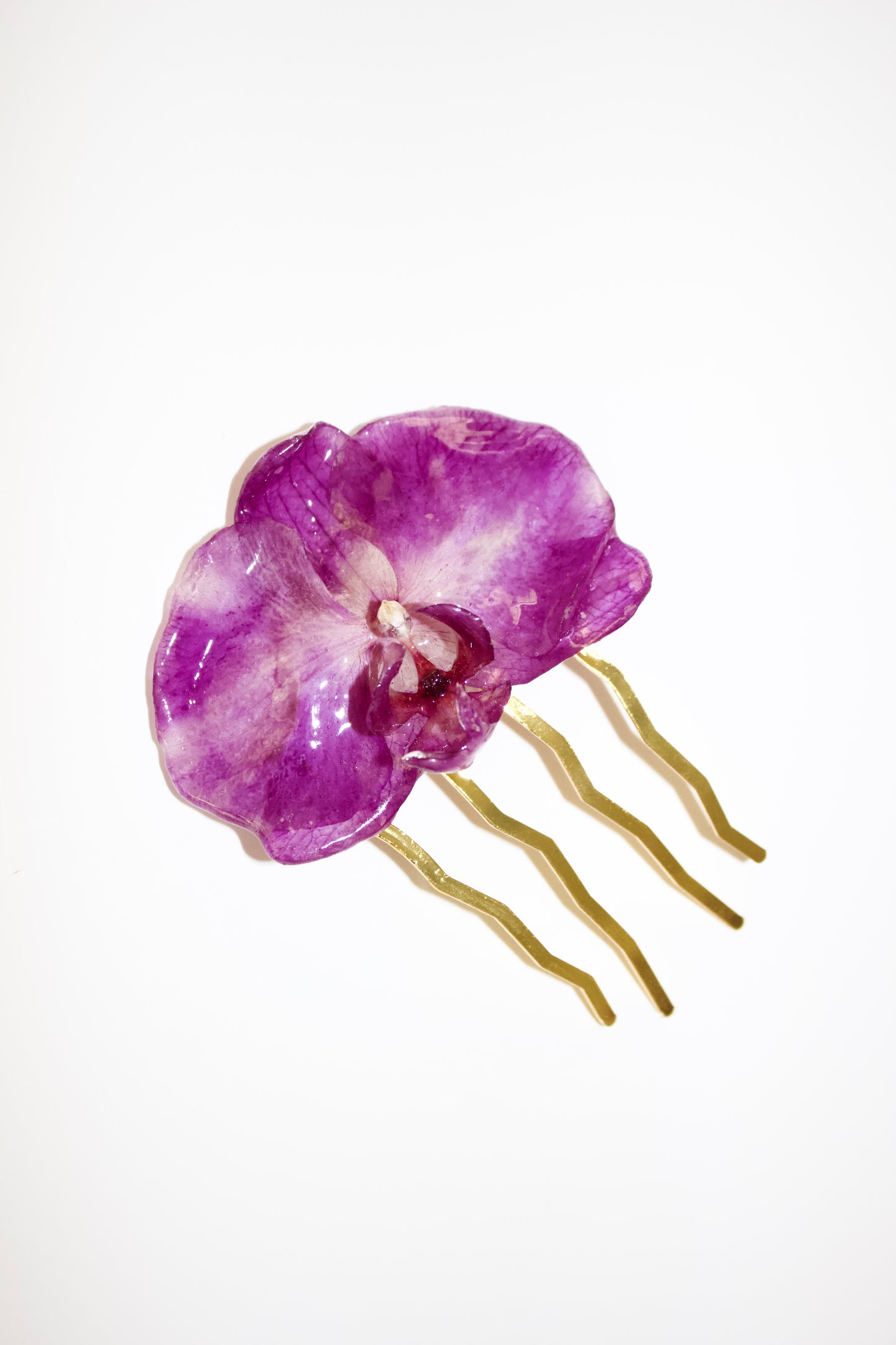 Purple Large Orchid Hair Comb
