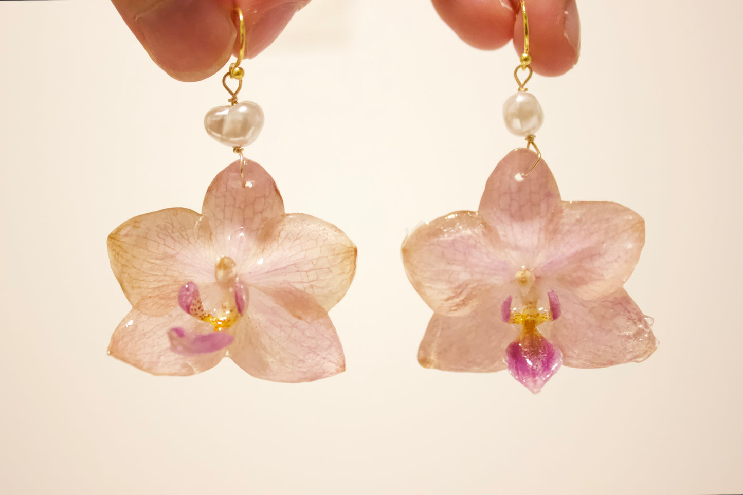 Muted Purple Small Orchid Dangles