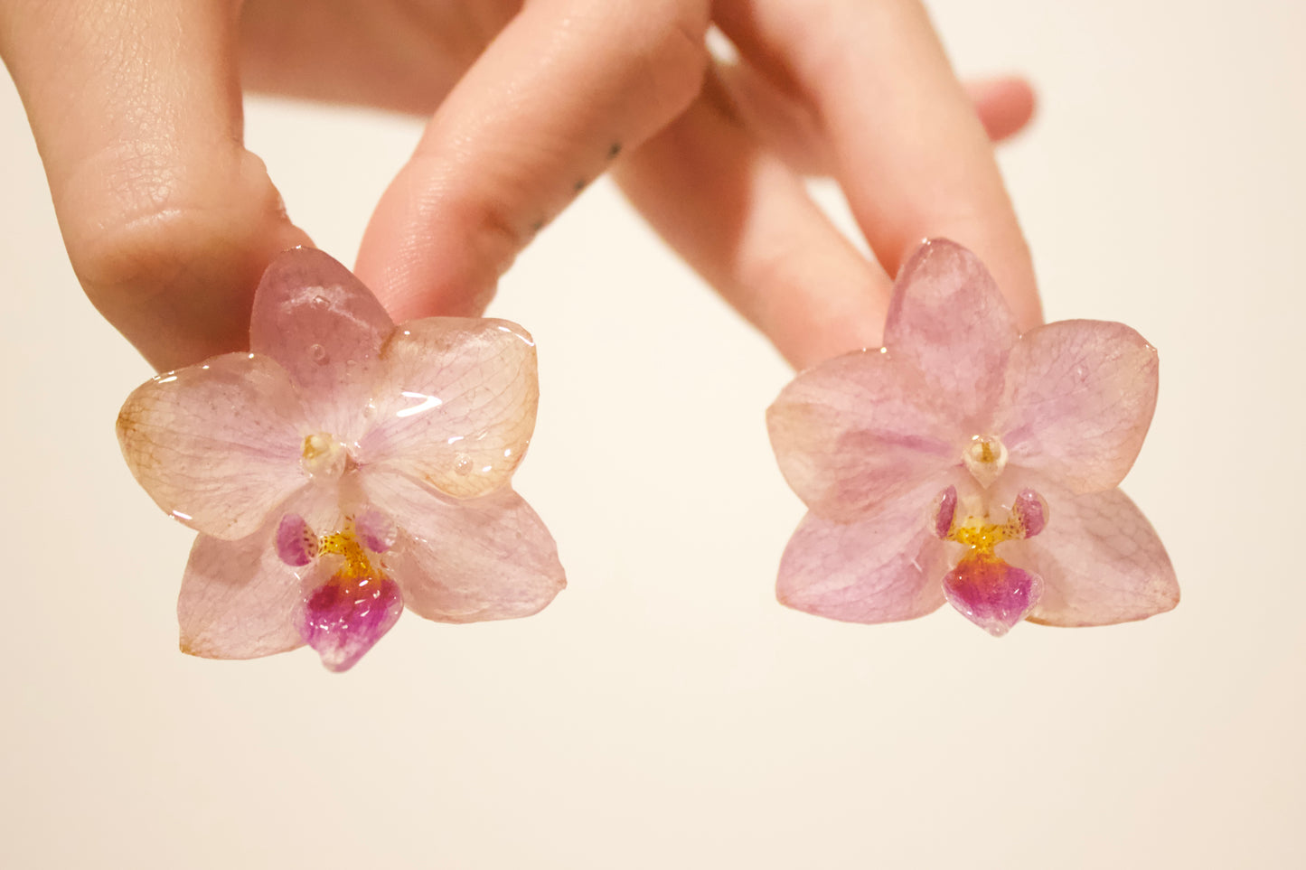 Muted Purple Small Orchid Studs
