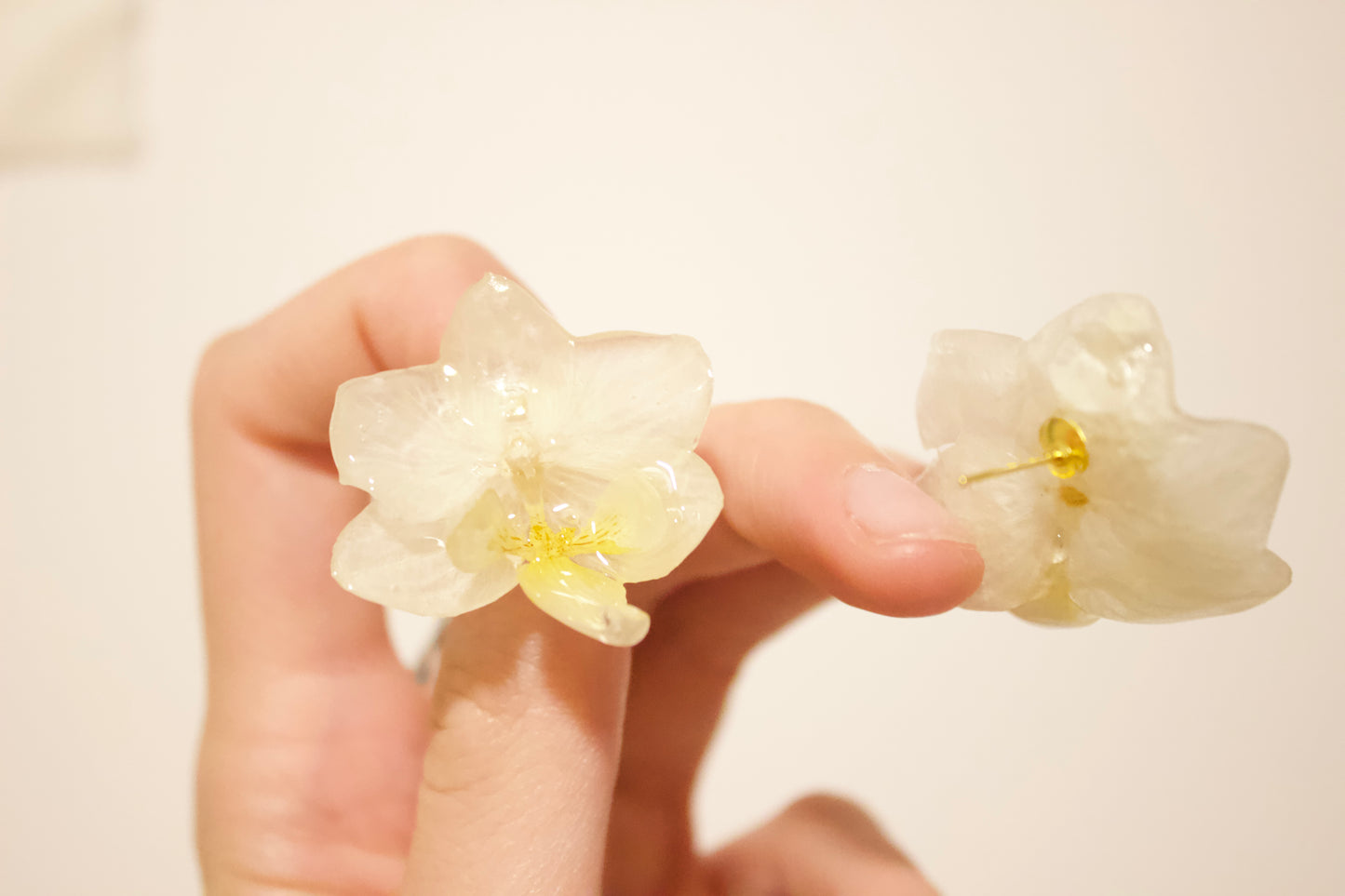 Pure White Super Mini Orchid Studs