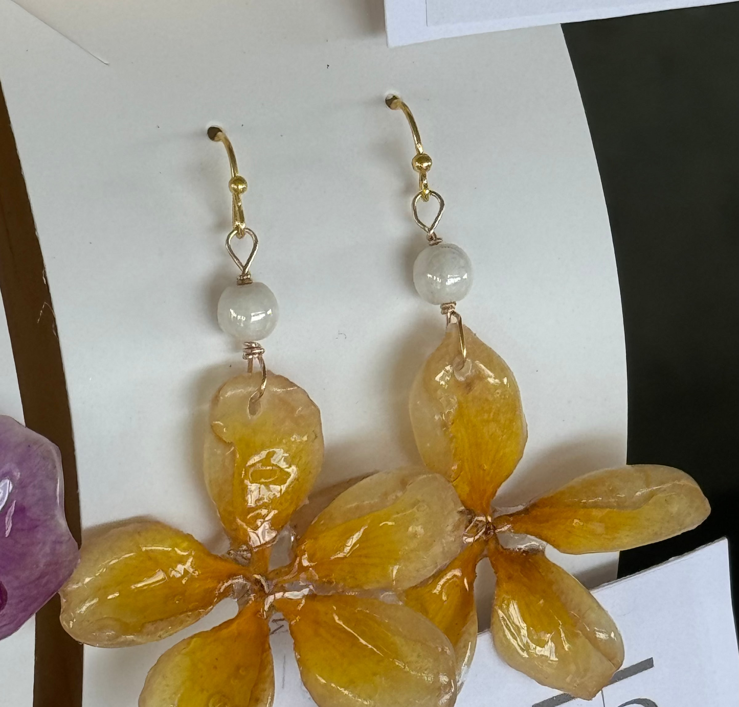 Yellow Plumeria Mini Dangles