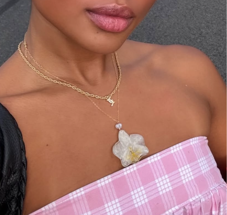 Pure White Super Mini Orchid Necklace