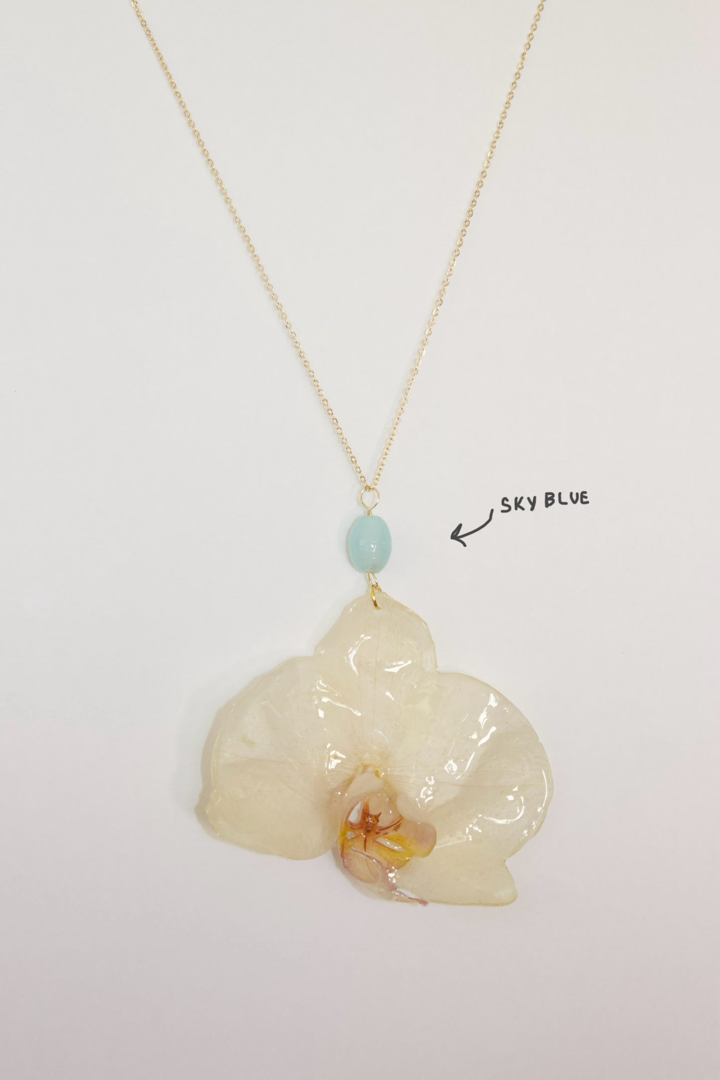 White Large Orchid Necklace