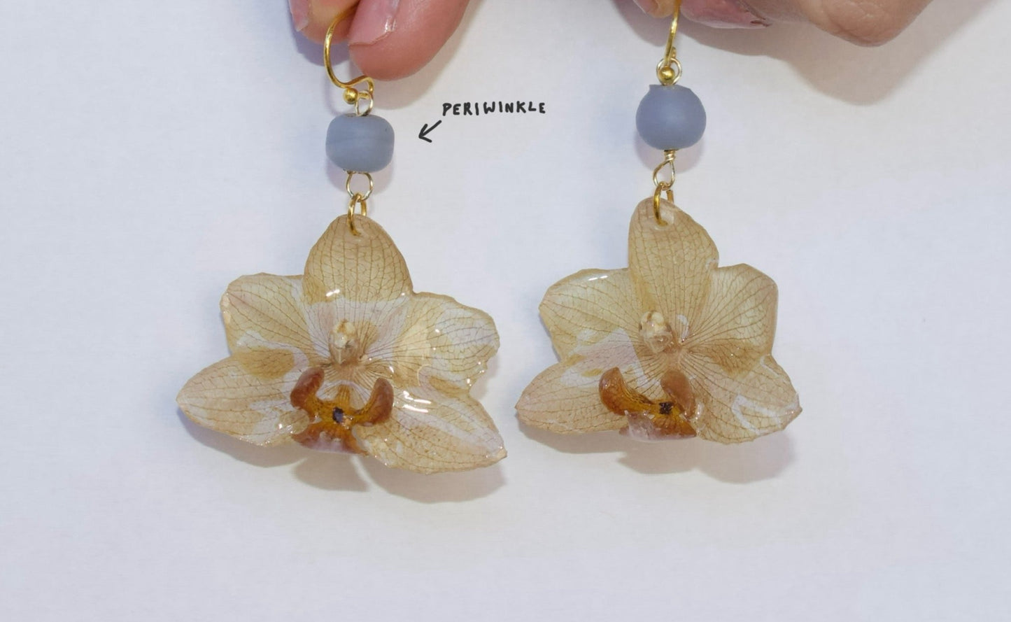 Muted Purple Small Orchid Dangles