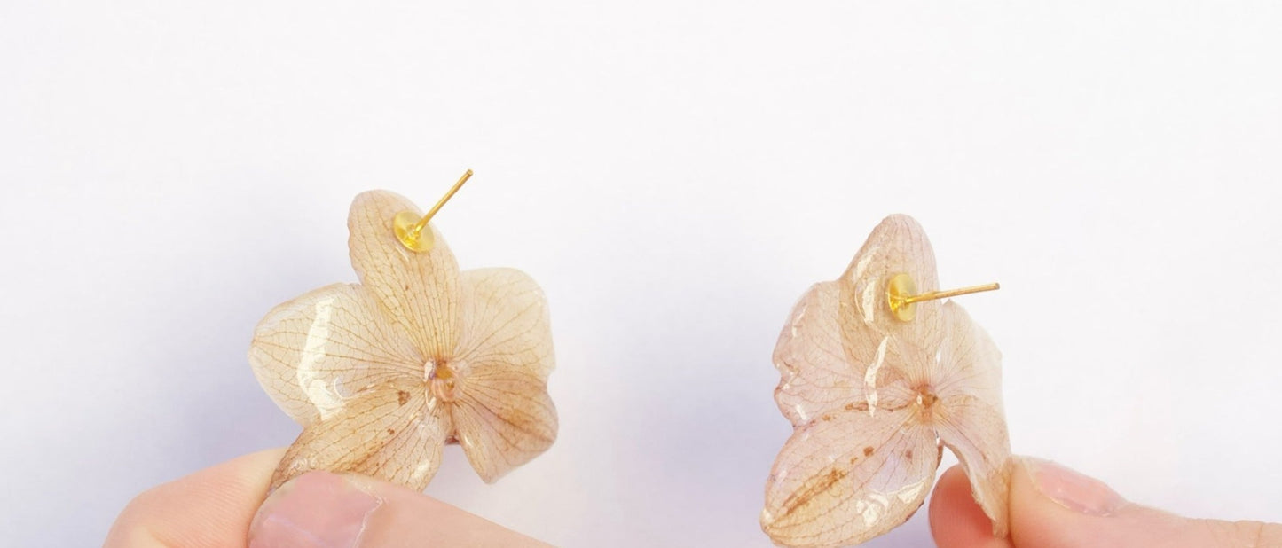 Muted Purple Small Orchid Studs