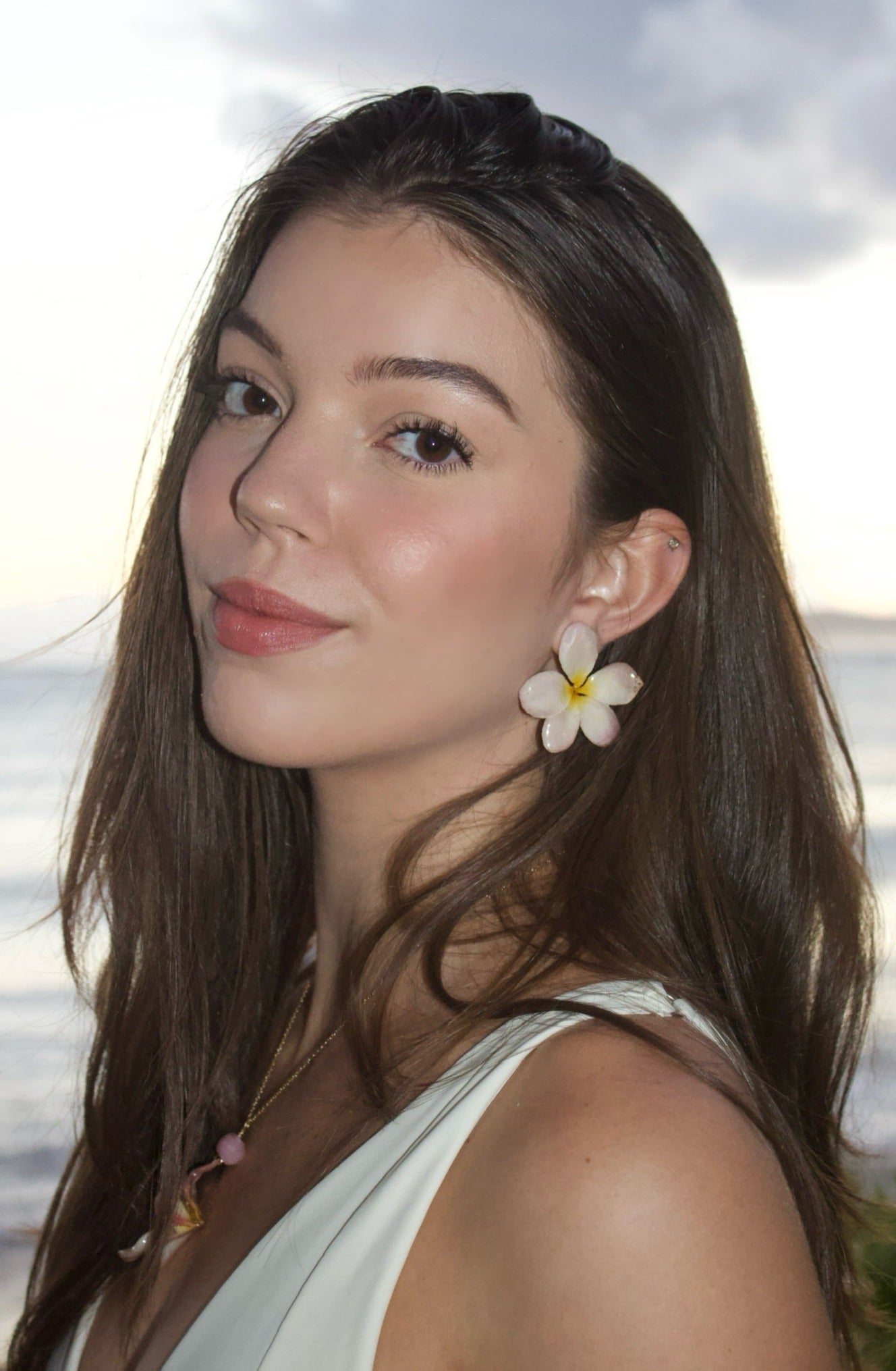 Small Yellow Plumeria Studs