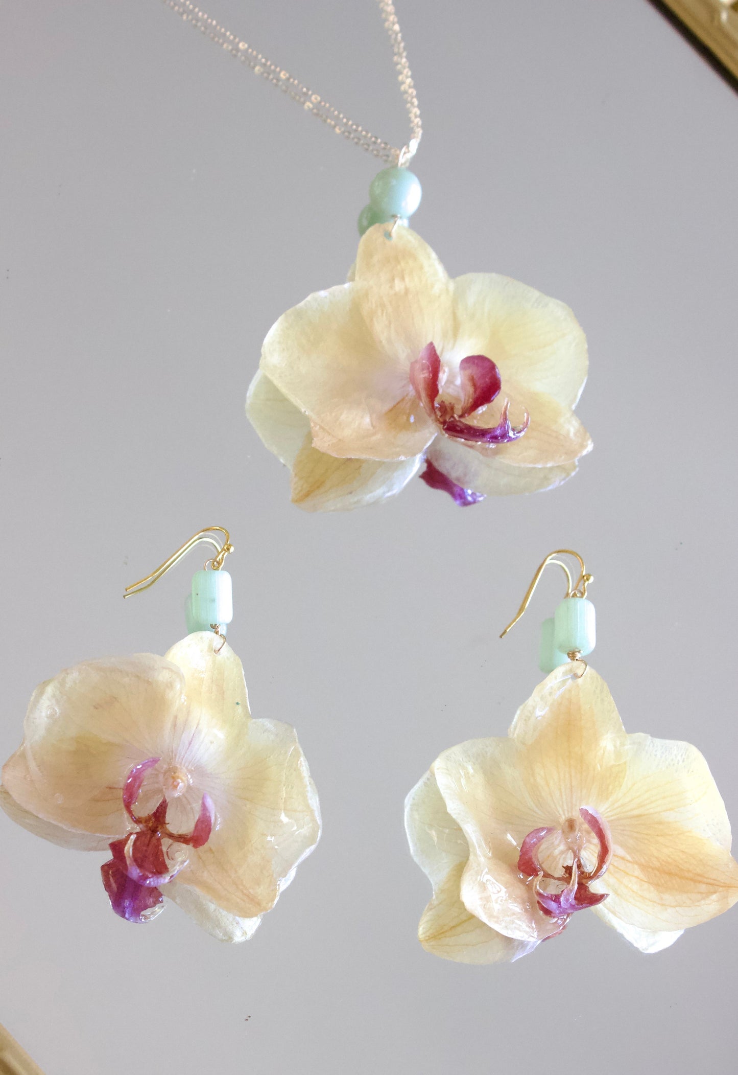 Yellow Large Orchid Dangles