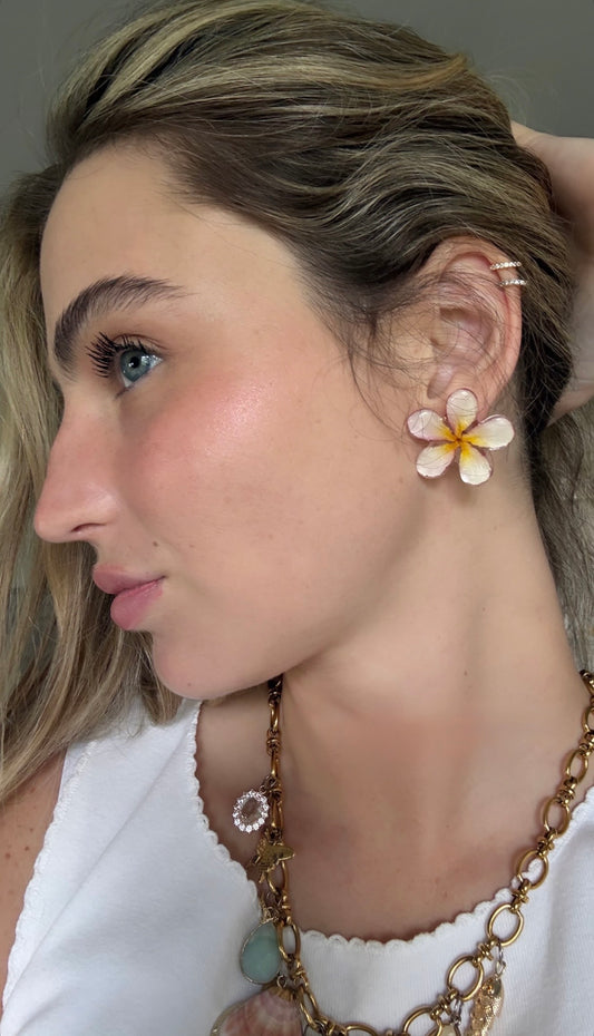 Classic Plumeria Mini Studs