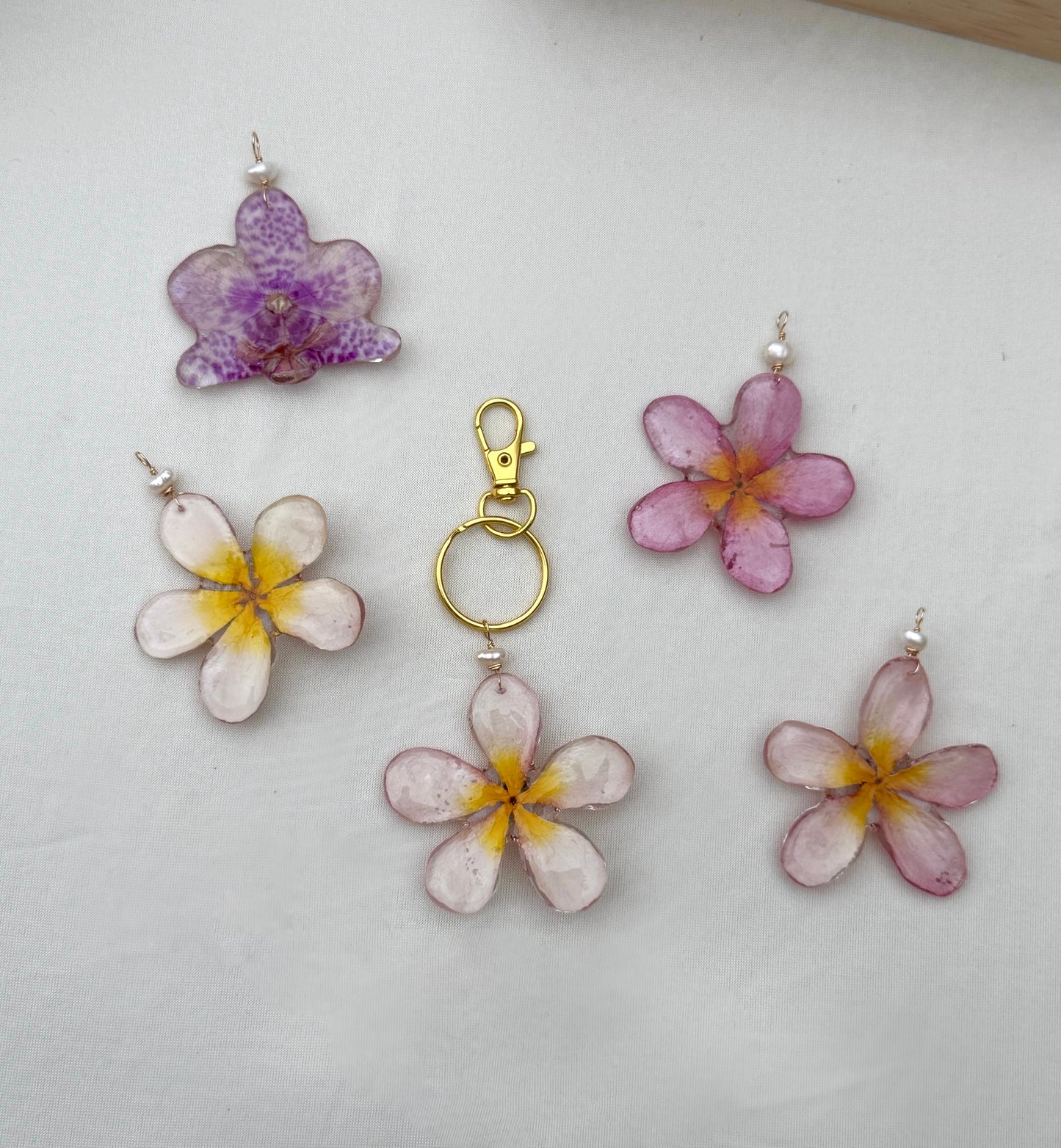 Resin Flower Bag Charm/ Keychain
