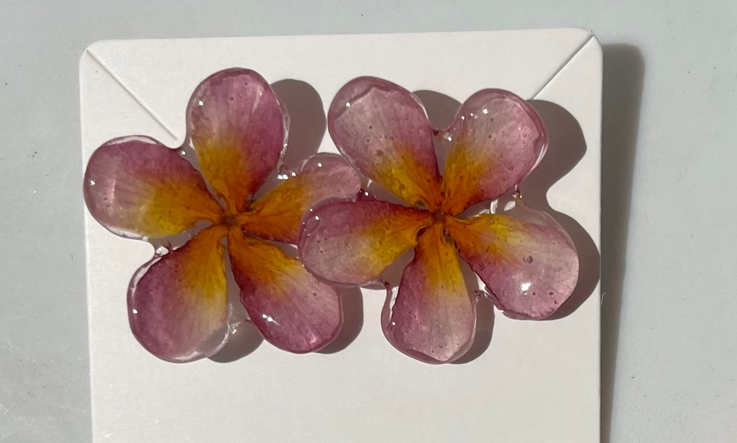 Bright Pink Plumeria Studs