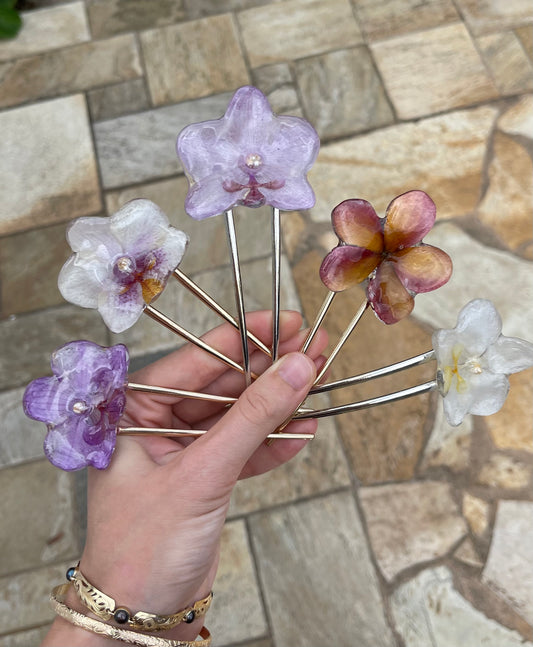 Orchid/Plumeria Flower French Pin