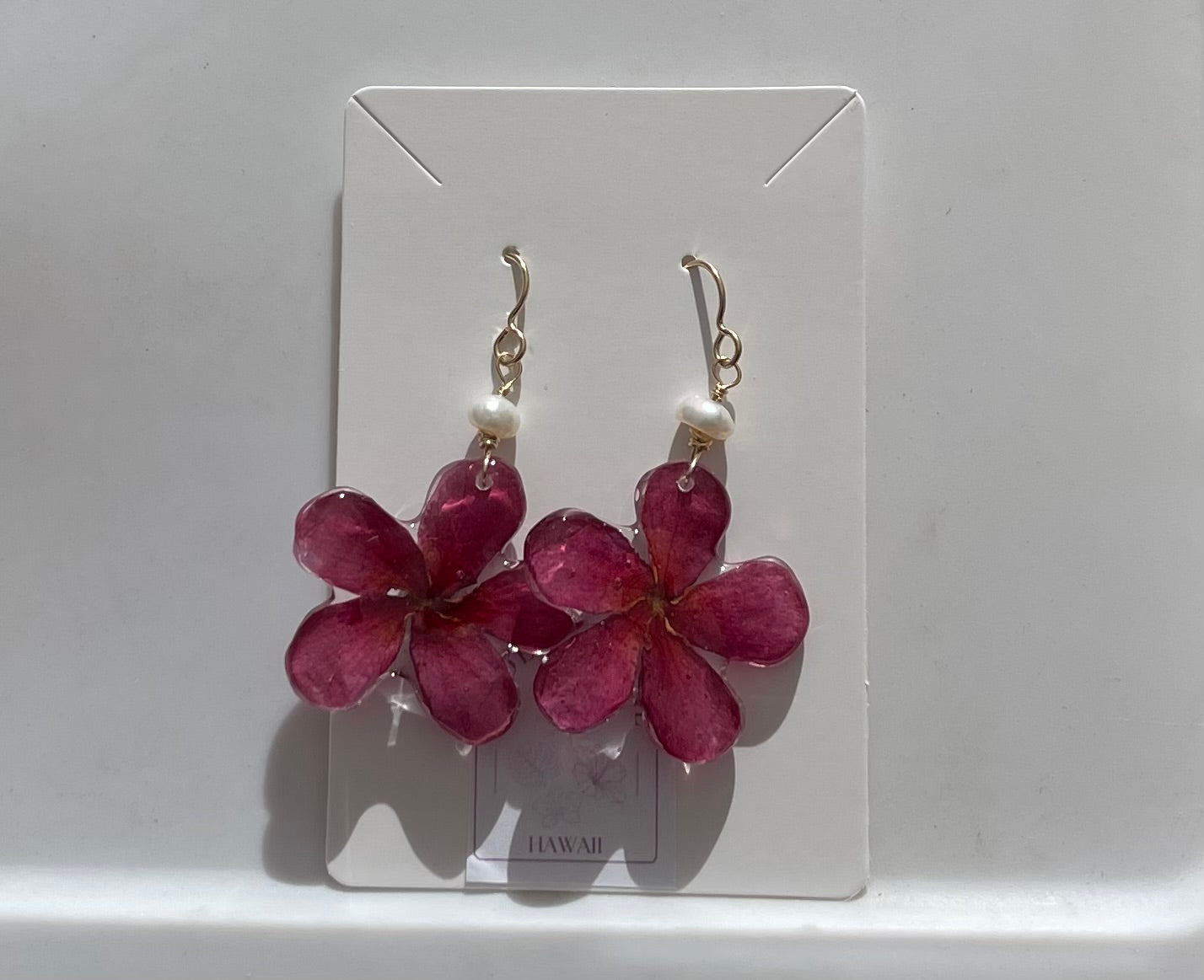 Fuchsia Pink Plumeria Dangles