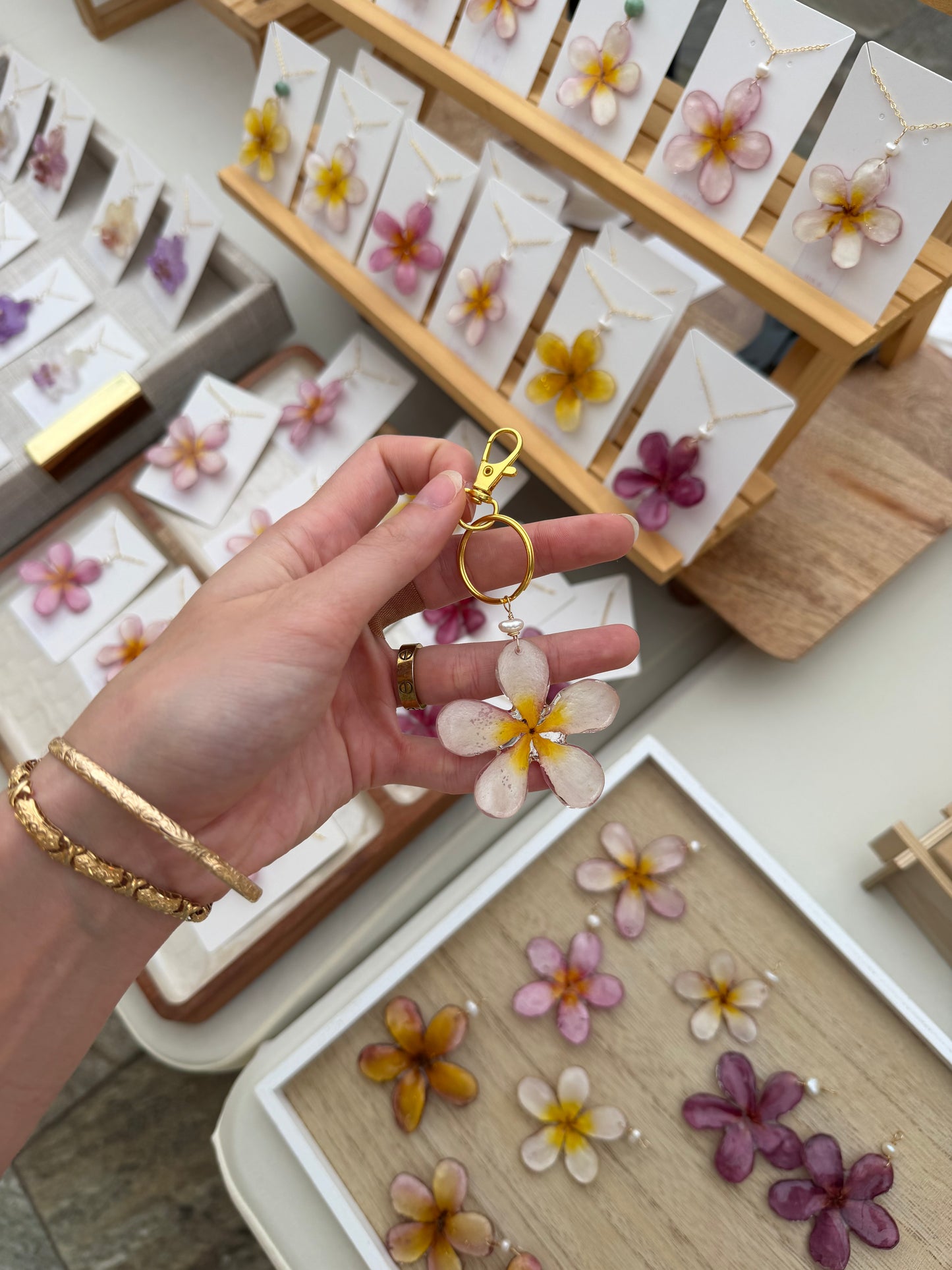 Resin Flower Bag Charm/ Keychain