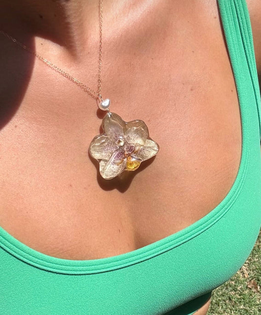 Yellow Small Orchid Necklace