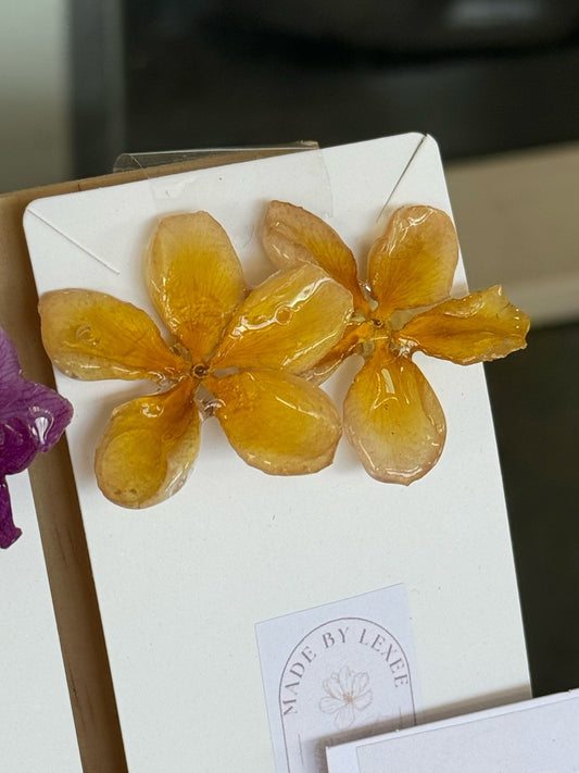 Small Yellow Plumeria Studs