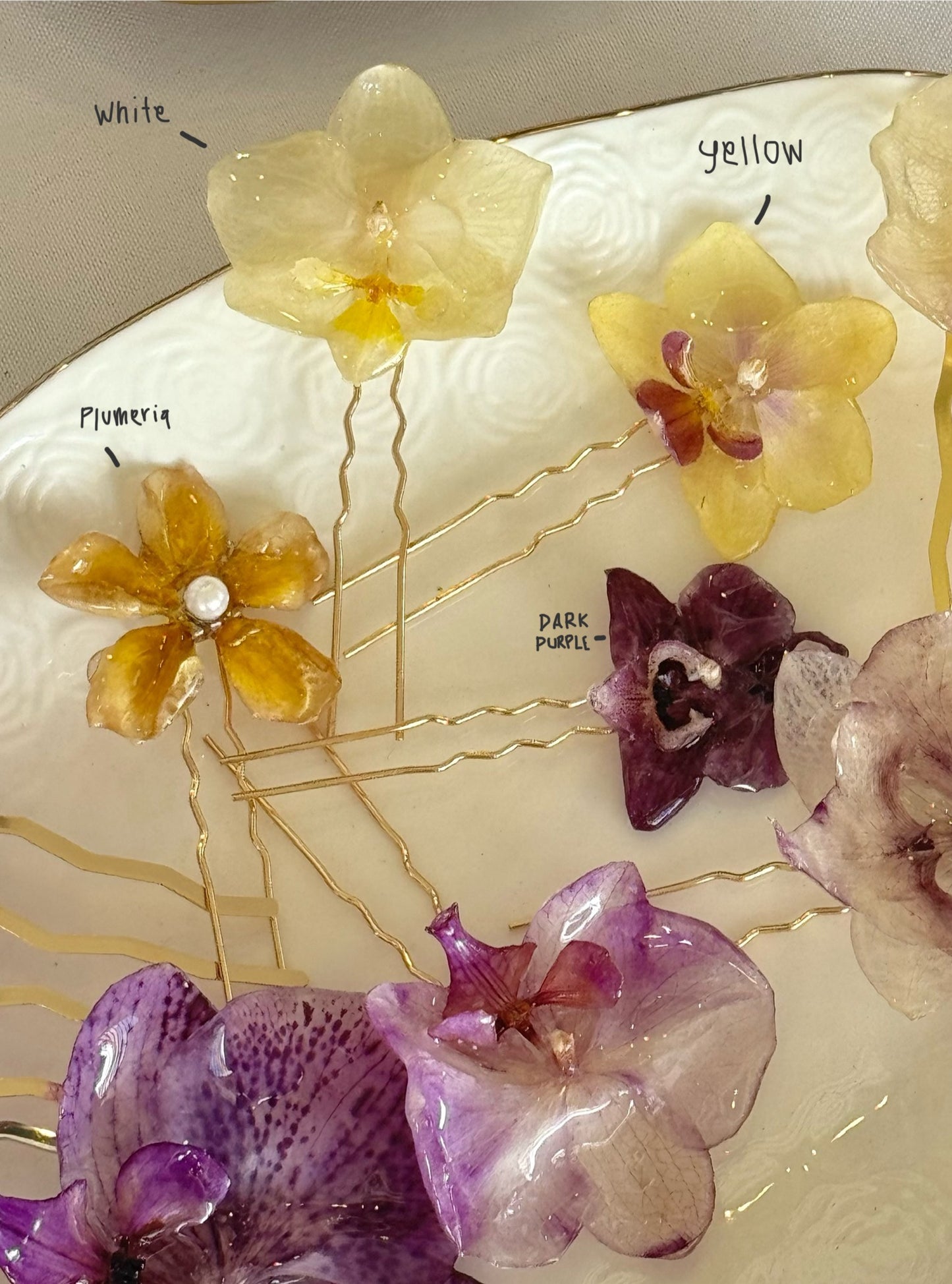 Small Orchid Hair Pin