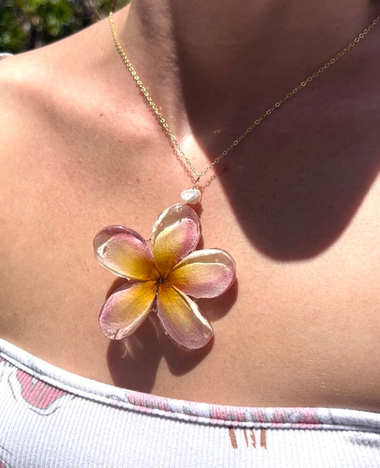 Sunset Plumeria Necklace