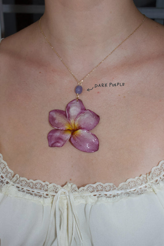 Purple Plumeria Necklace