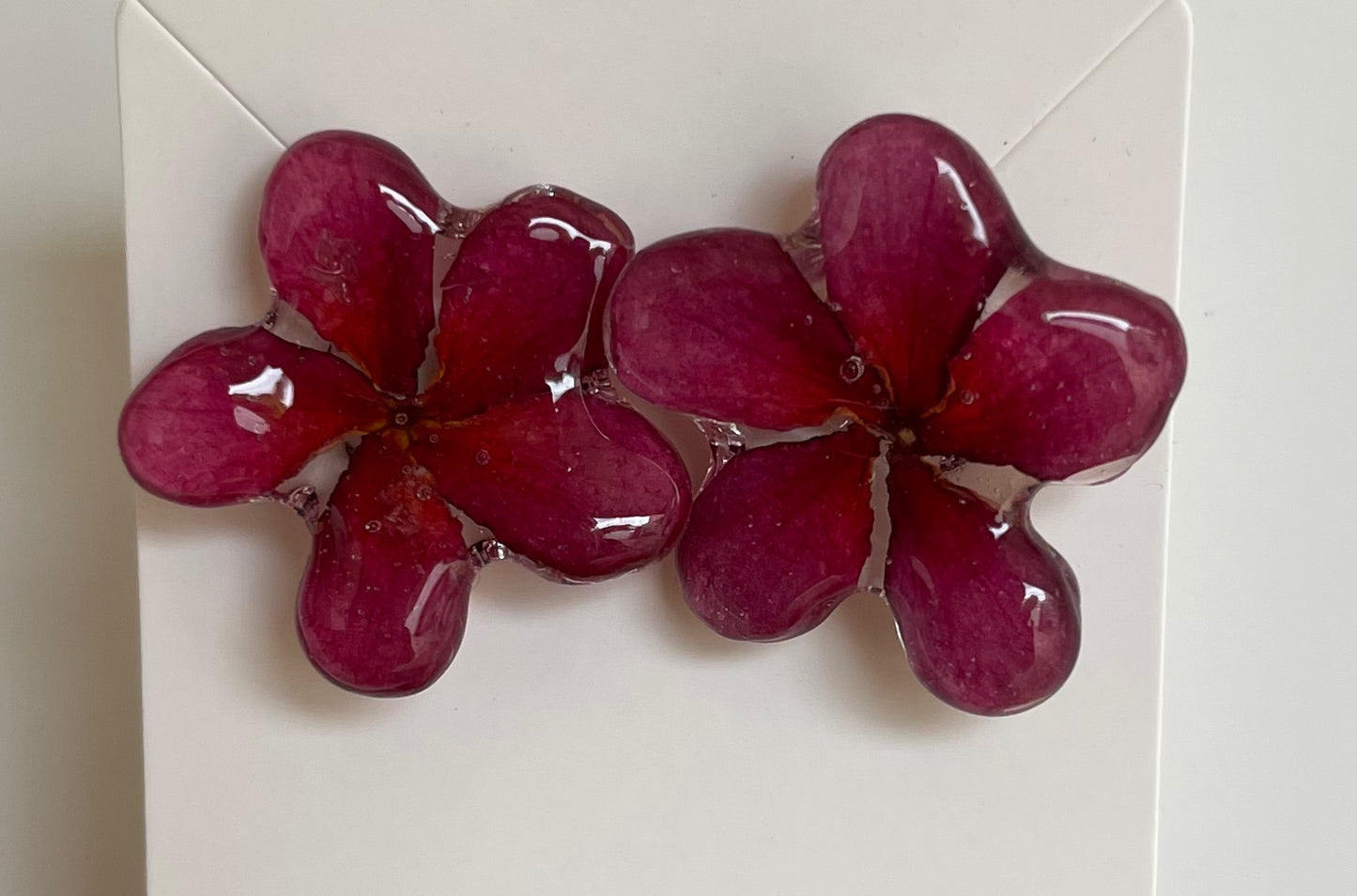 Fuchsia Pink Plumeria Mini Studs