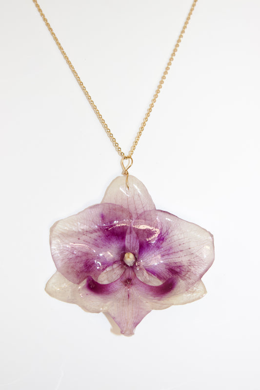 Spotted Purple Orchid Necklace