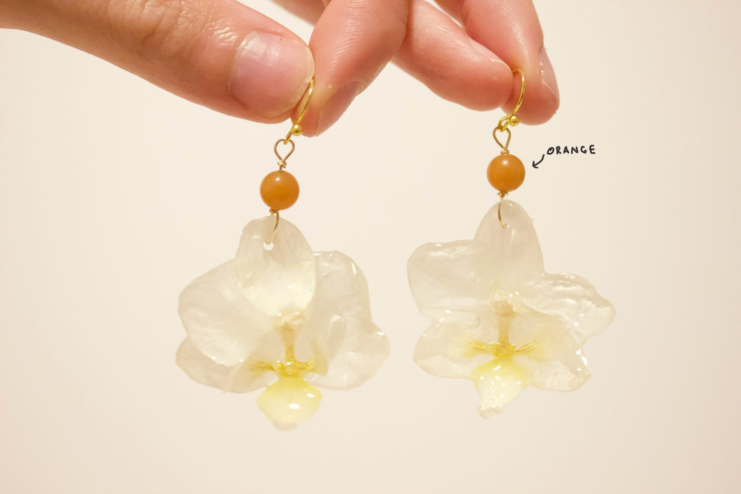 Pure White Super Mini Orchid Dangles