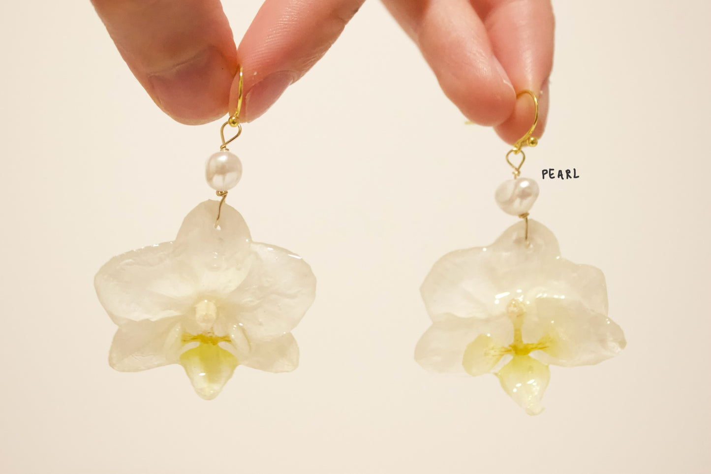 Pure White Super Mini Orchid Dangles