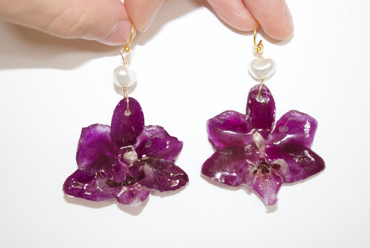 Dark Purple Super Mini Orchid Dangles