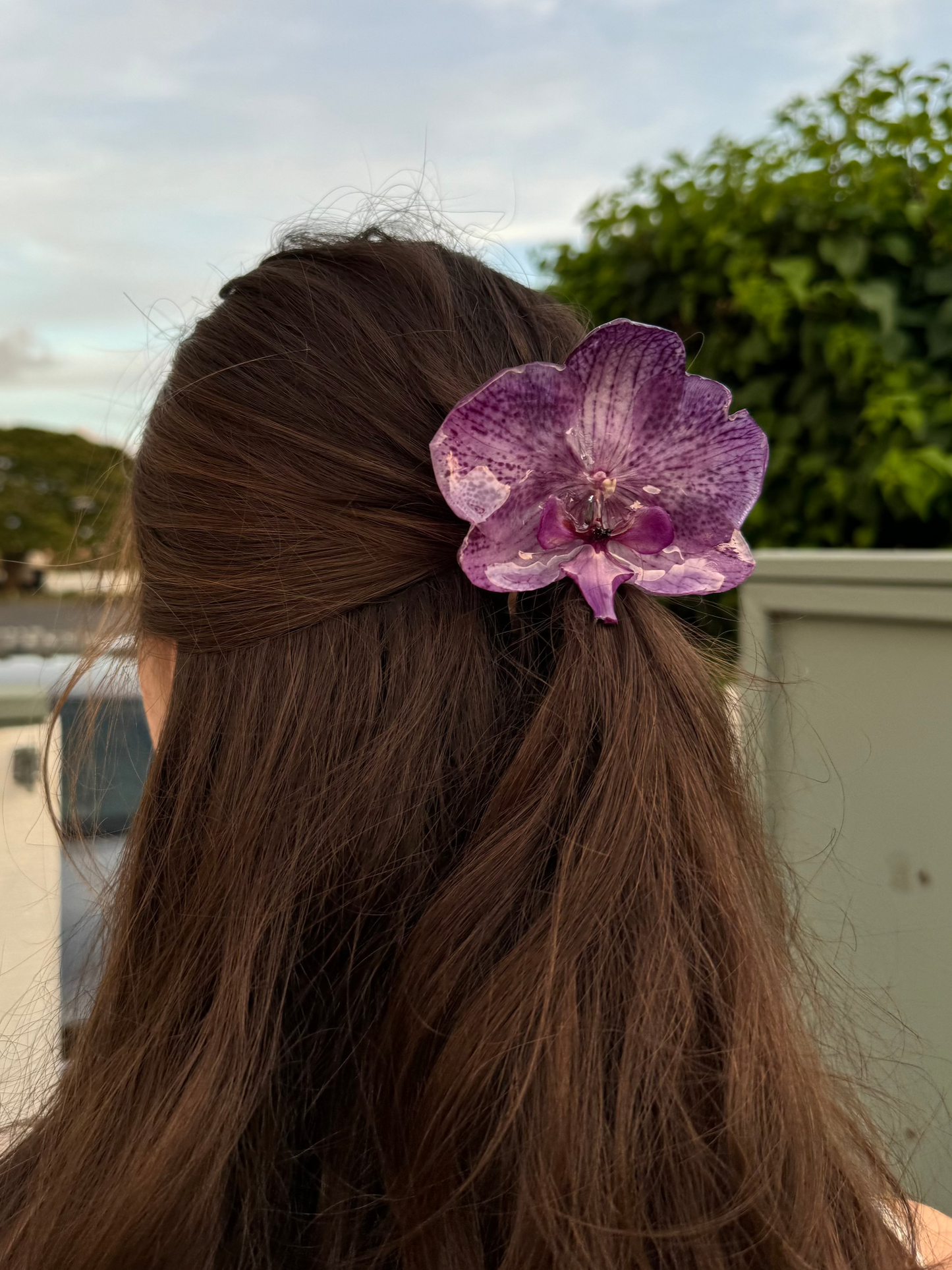 Spotted Purple Jumbo Orchid Hair Comb