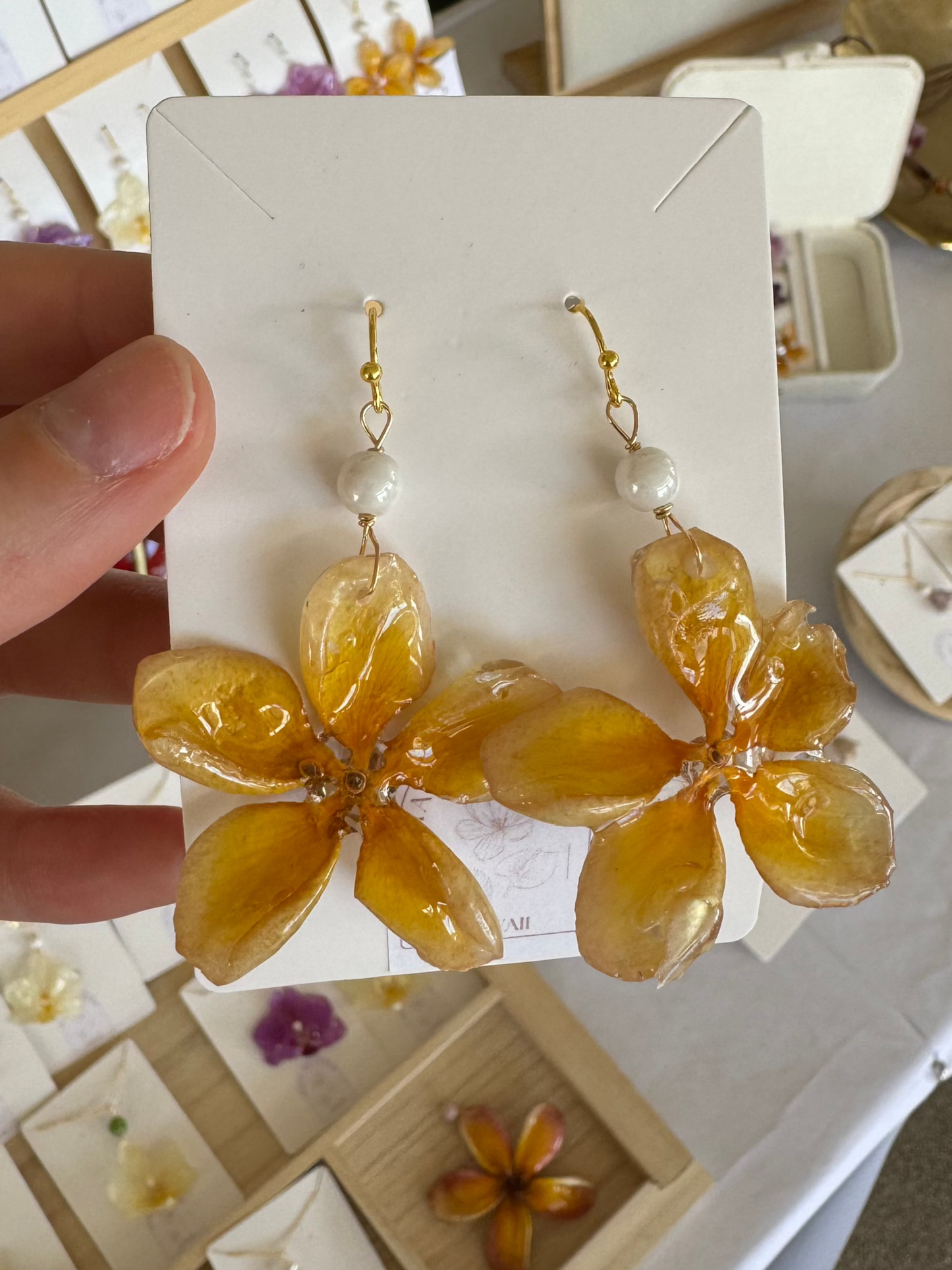 Small Yellow Plumeria Dangles