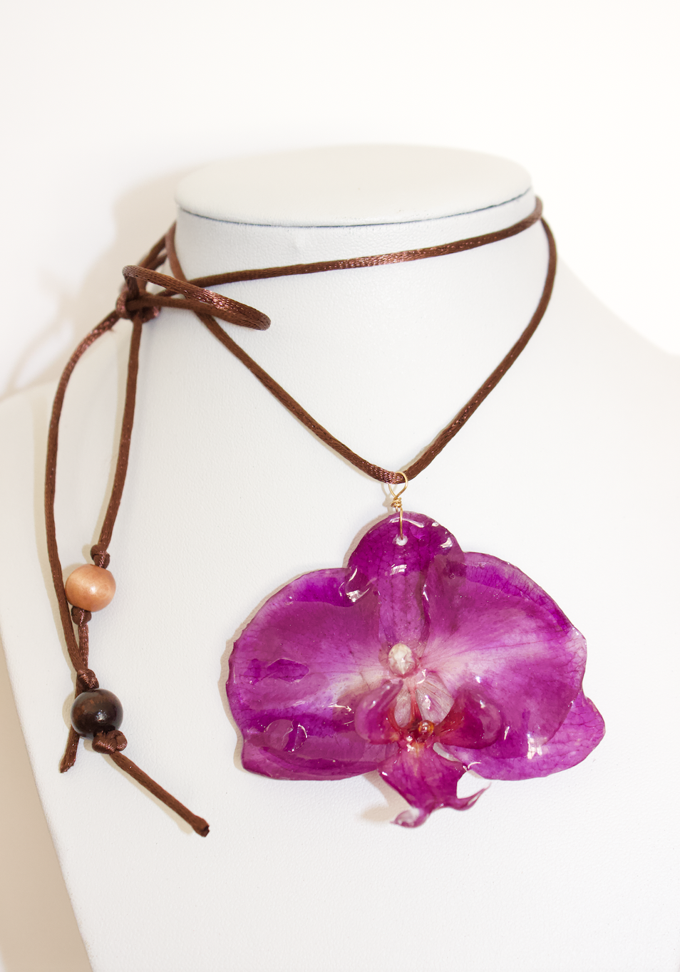 Purple Orchid Large Wrap & Tie Necklace