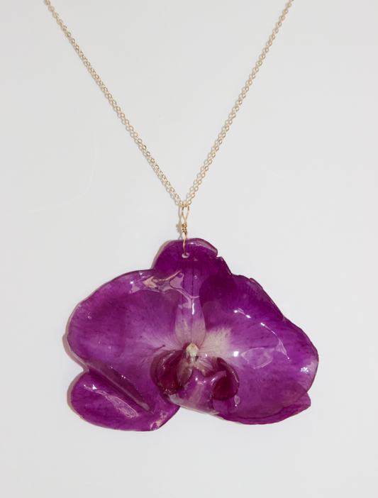 Purple Large Orchid Necklace