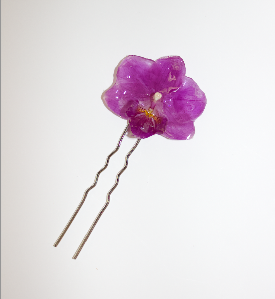 Small Orchid Hair Pin