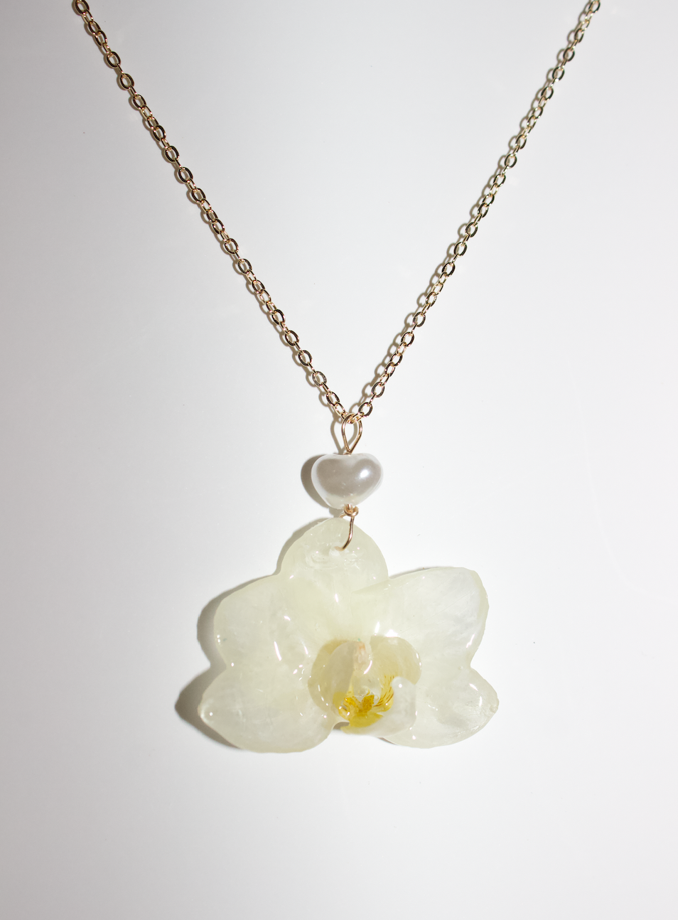 Pure White Super Mini Orchid Necklace