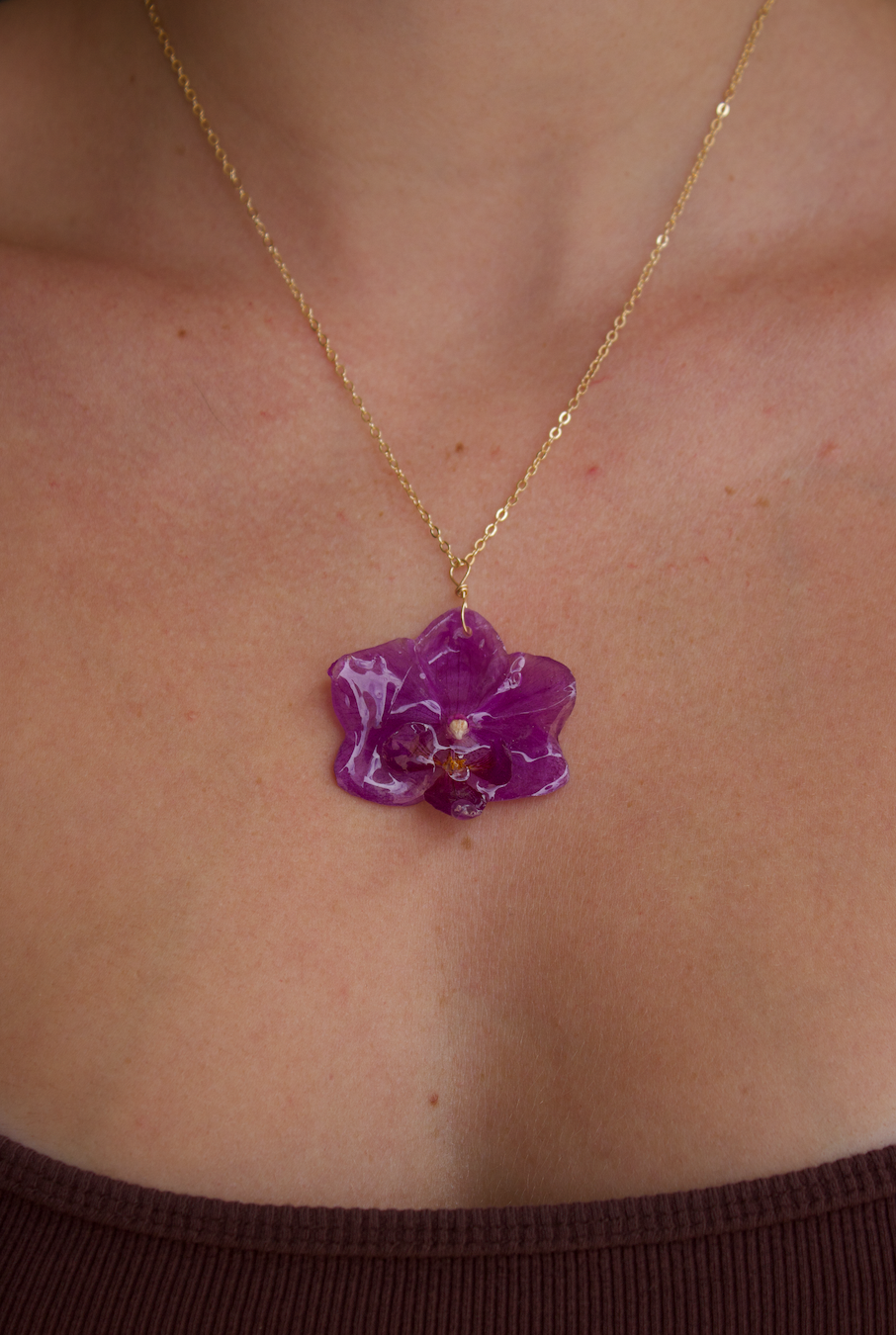 Pure Purple Super Mini Orchid Necklace