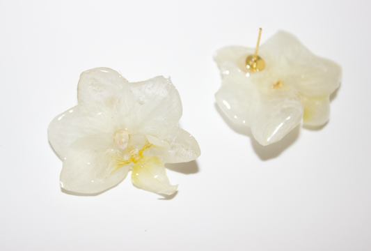 Pure White Super Mini Orchid Studs