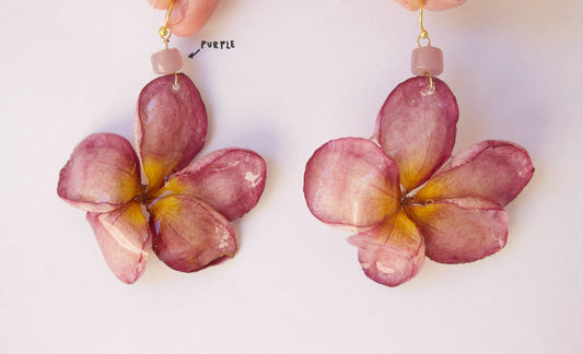Purple Plumeria Dangles